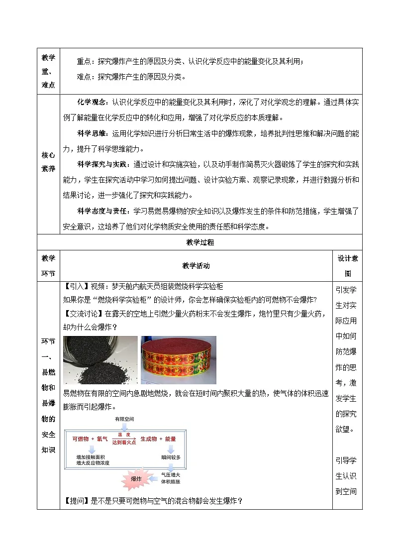 人教版(2024)化学九上 第七单元1.2《 燃料的燃烧》教学设计第2页
