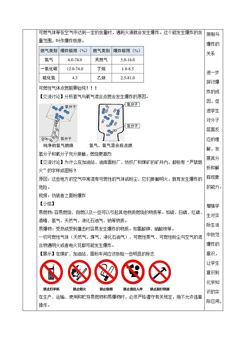 人教版(2024)化学九上 第七单元1.2《 燃料的燃烧》教学设计第3页