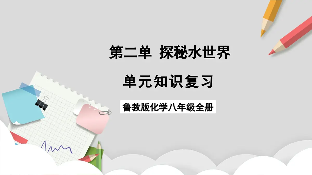 鲁教版(五四制)(2024)化学八年级全册第二单元《 探秘水世界》课件第1页