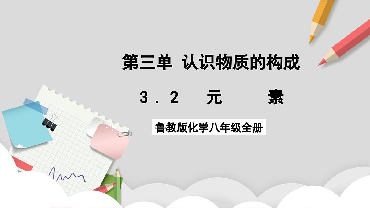 鲁教版(五四制)(2024)化学八年级全册3.2《 元素》课件第1页
