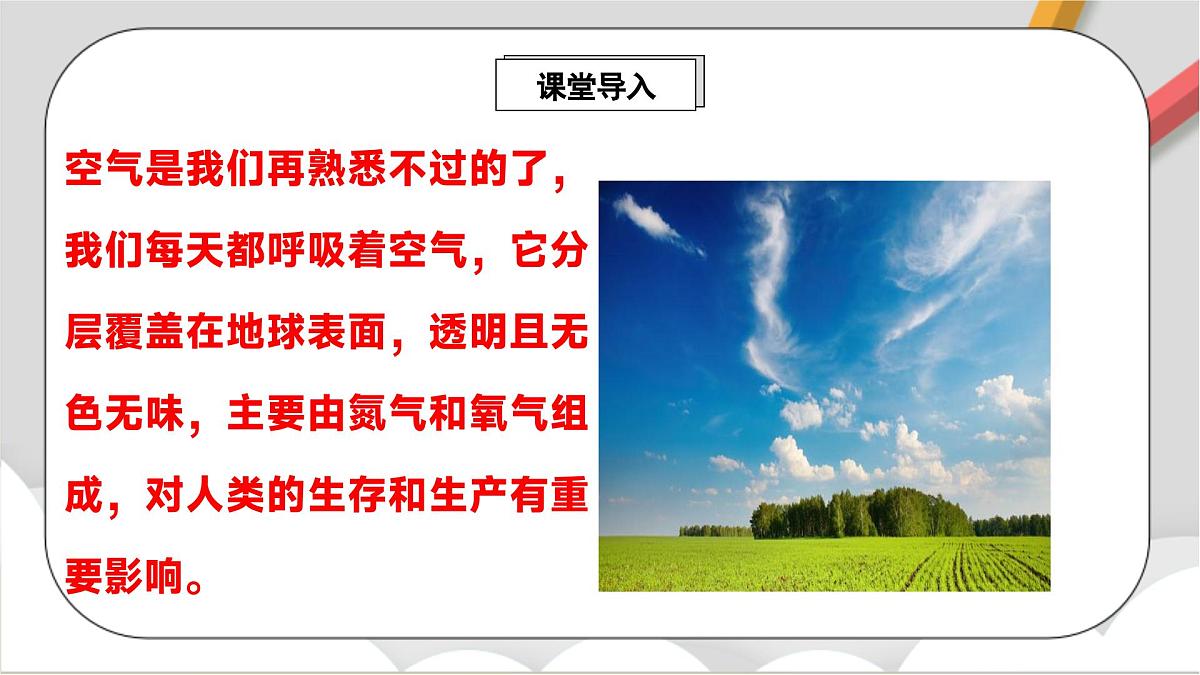 鲁教版(五四制)(2024)化学八年级全册4.1《 空气的组成》课件第2页