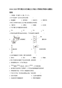 2024-2025学年重庆市巴南区九年级上学期化学期末试题及答案
