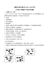 【9化期中】合肥市蜀山区2024--2025学年九年级上学期期中考试化学试题