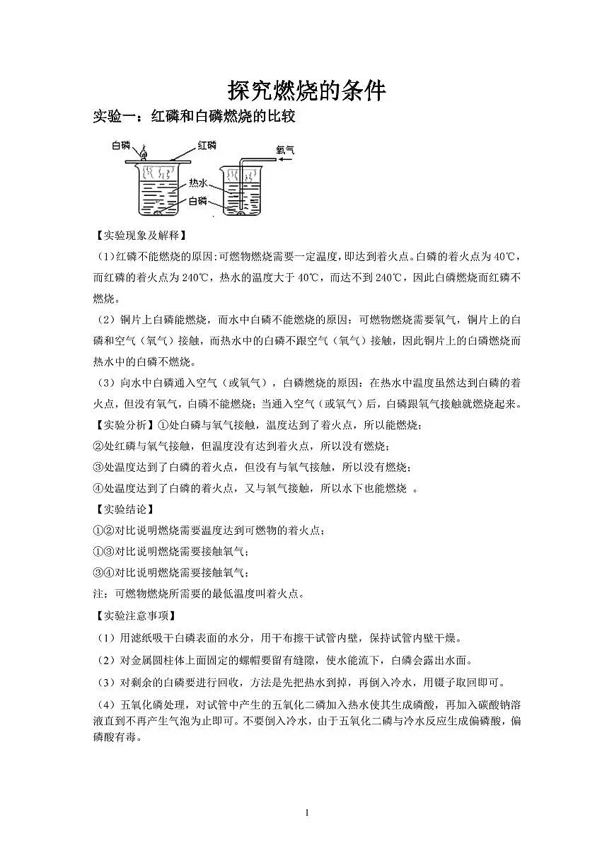 中考化学必考实验专练(08 探究燃烧的条件第1页