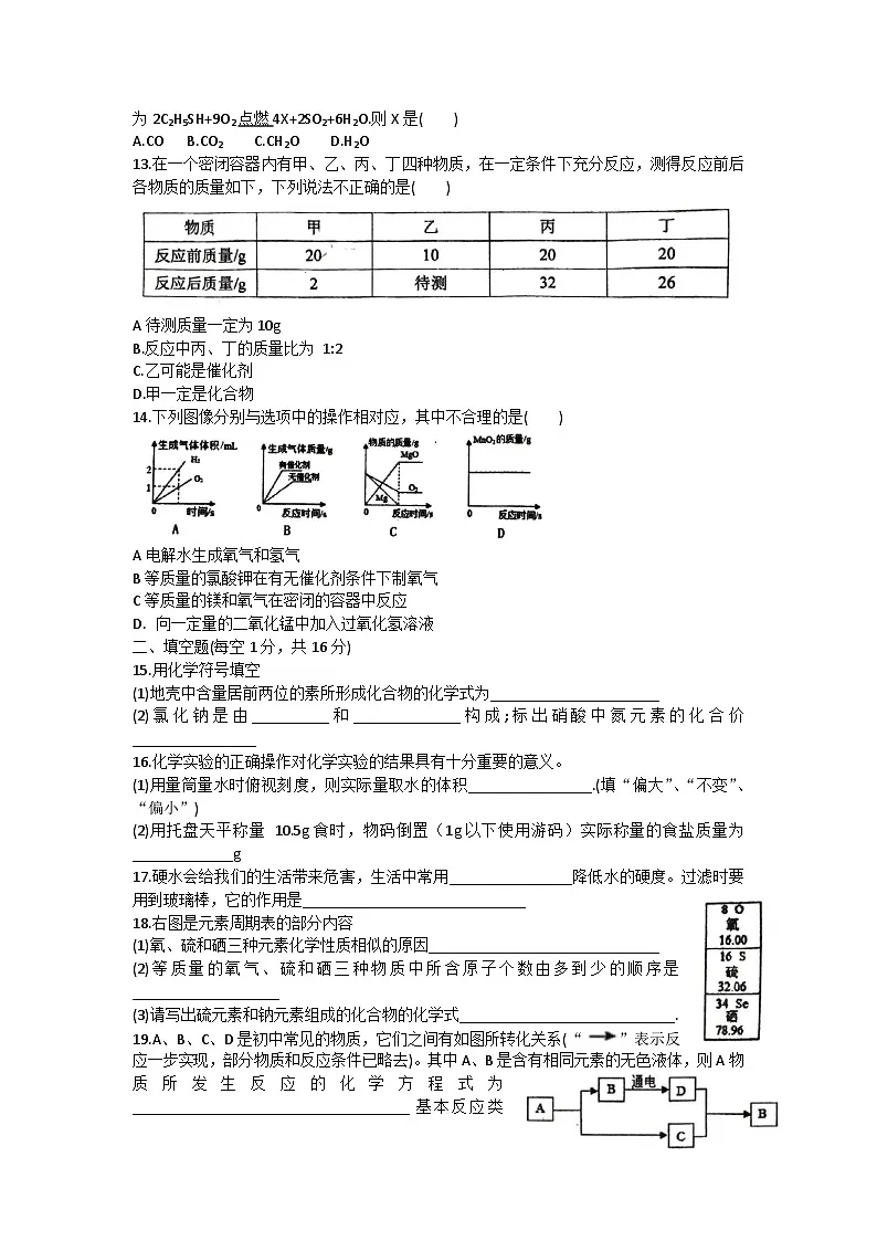 河南省漯河市实验中学2023-2024学年九年级上学期期中化学试卷第2页