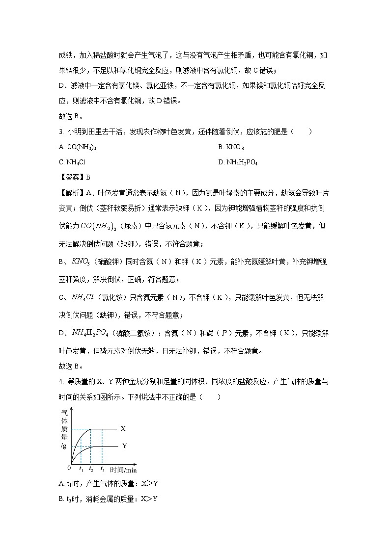 广东省汕头市2024-2025学年九年级下学期期末化学试题(解析版)第2页