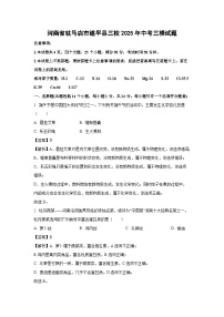 【化学】河南省驻马店市遂平县三校2025年中考三模试题（解析版）