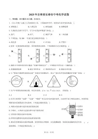 2025年吉林省长春市中考化学试卷(含答案)