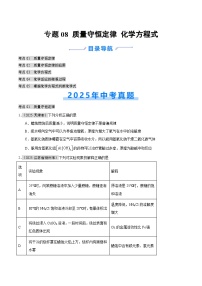 2025年中考化学真题分类汇编：专题08 质量守恒定律和化学方程式（全国通用）（第01期）（原卷版）