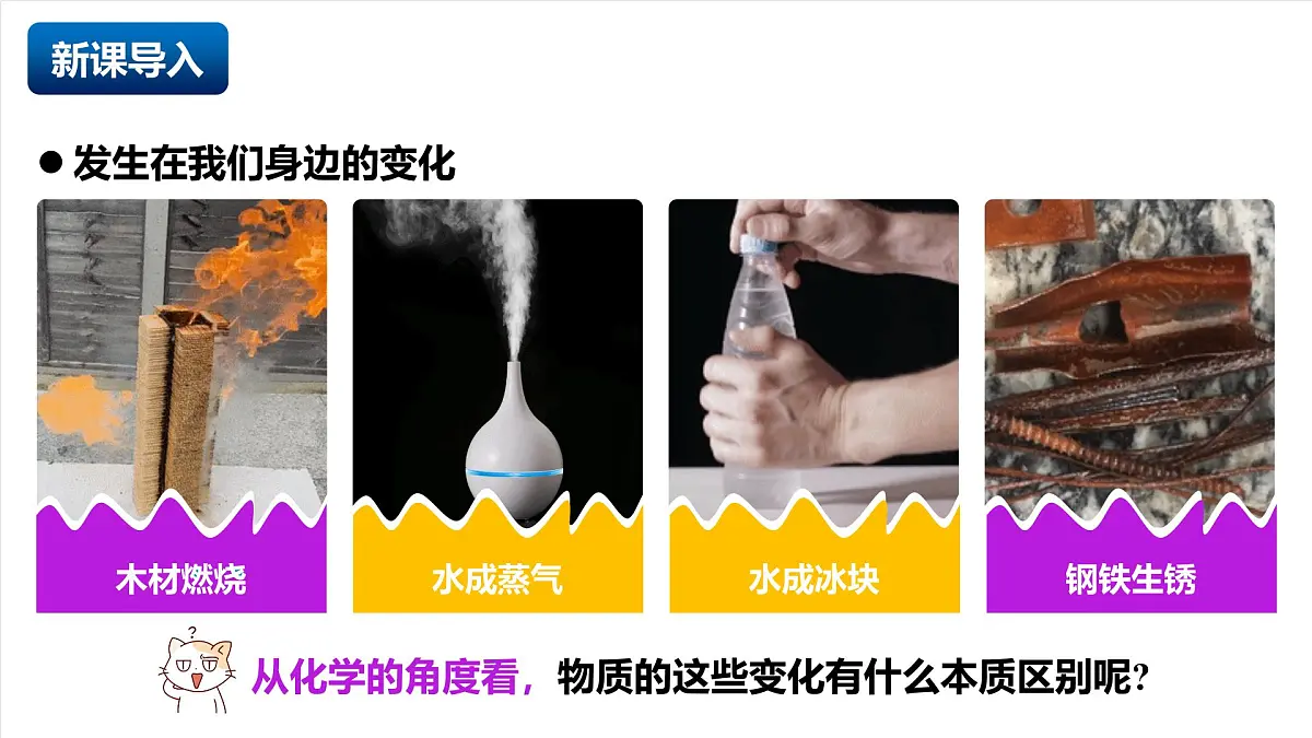 人教版(五四制)化学八年级全册课题1 《物质的变化和性质》 第1课时(同步课件)第3页