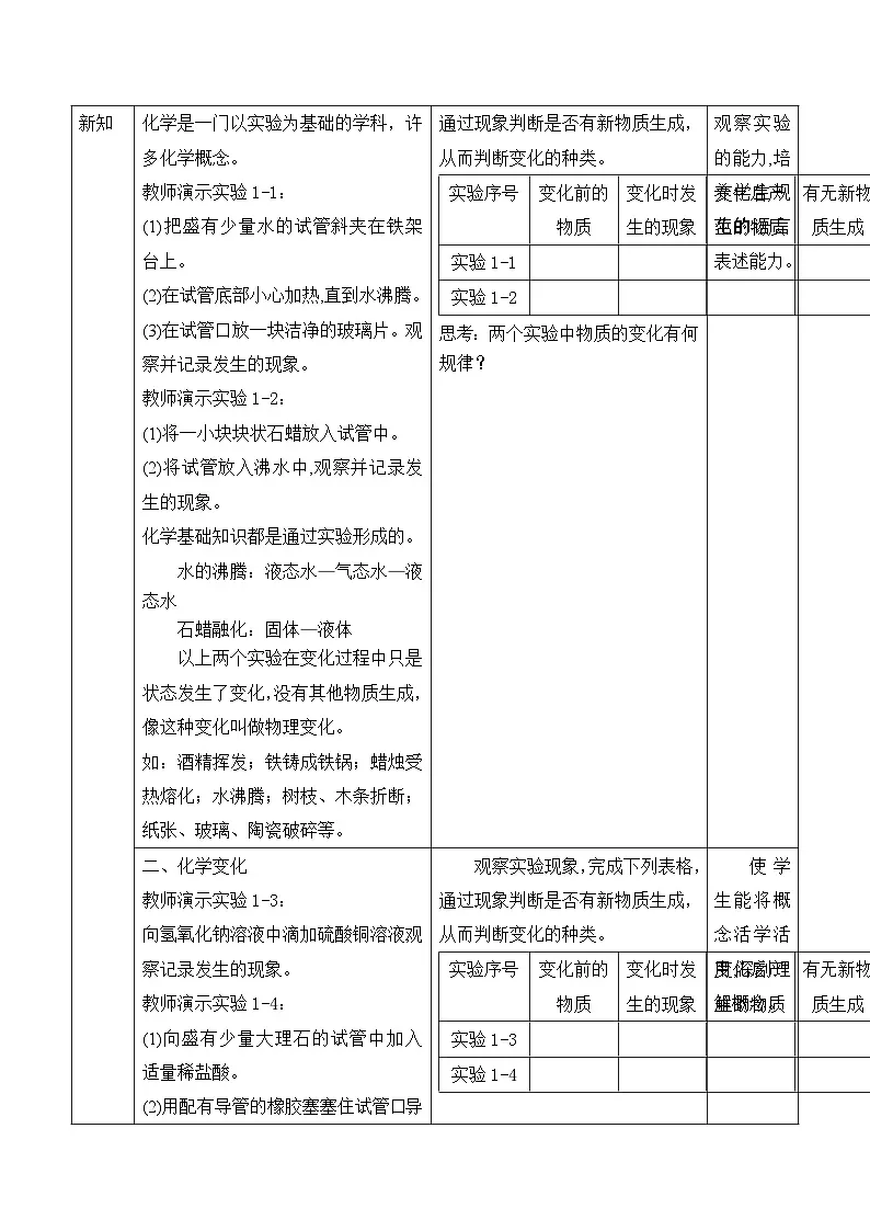【教育好课堂】课题1第1课时《物质的变化和性质》教学设计第2页