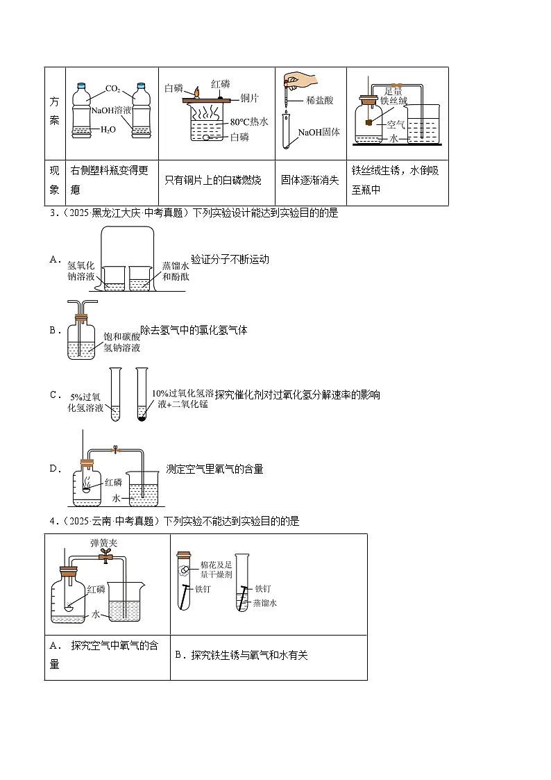 专题18 实验方案的设计与评价(原卷版)【好题汇编】三年(2023-2025)中考化学真题分类汇编(全国通用)第2页