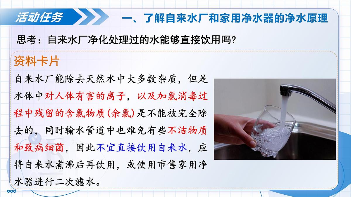 沪教版化学九年级上册 跨学科实践活动2 自制净水器 教学课件第7页