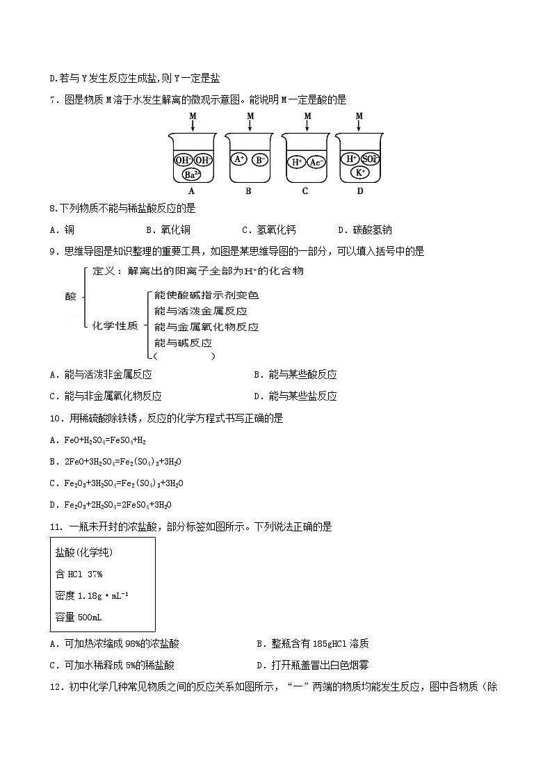 第一节 酸及其性质(分层作业)(原卷版)第2页