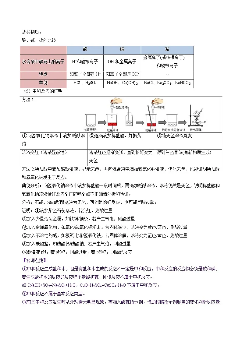 第四节 酸碱中和反应(同步讲义)(解析版)第3页