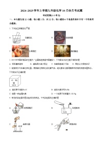 【9化第一次月考】合肥市第四十中学2024~2025学年九年级上学期10月份月考化学试卷