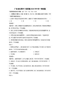 广东省东莞市十校联盟2025年中考一模化学试题（解析版）