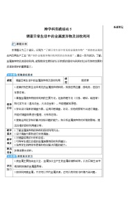 化学九年级上册（2024）调查日常生活中金属废弃物的种类及回收利用表格教案设计