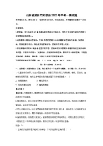 山东省滨州市阳信县2025年中考一模化学试题(解析版)