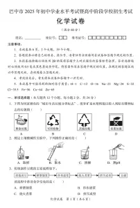 2025年四川省巴中市中考化学真题试卷（含答案）