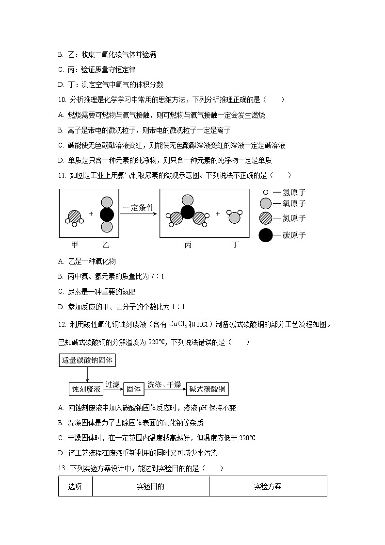 山东省德州市德城区,陵城区与天衢新区2025年中考第一次练兵化学试卷(学生版)第3页