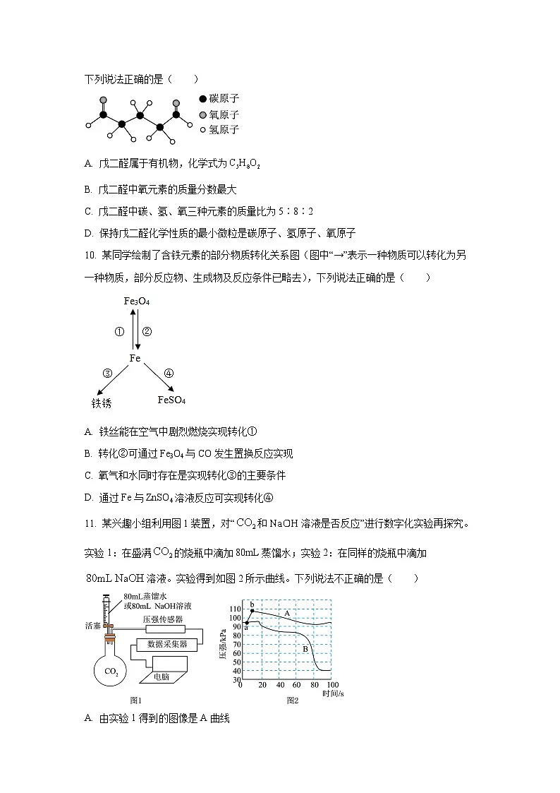 山东省临沂市临沭县2025年中考化学一模试题(学生版)第3页