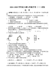 河南省驻马店市上蔡县第一初级中学2024-2025学年九年级上学期10月月考化学试题