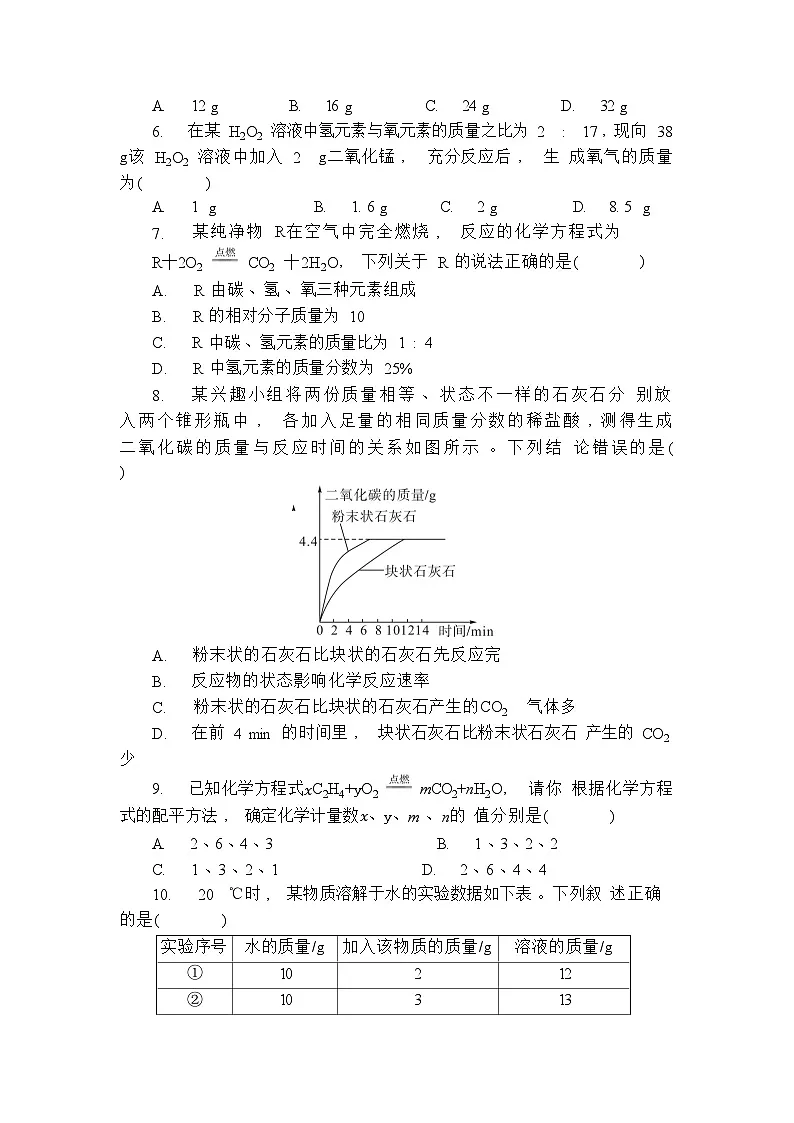 初中化学上册鲁教版期末复习 化学计算专题练习含答案第2页
