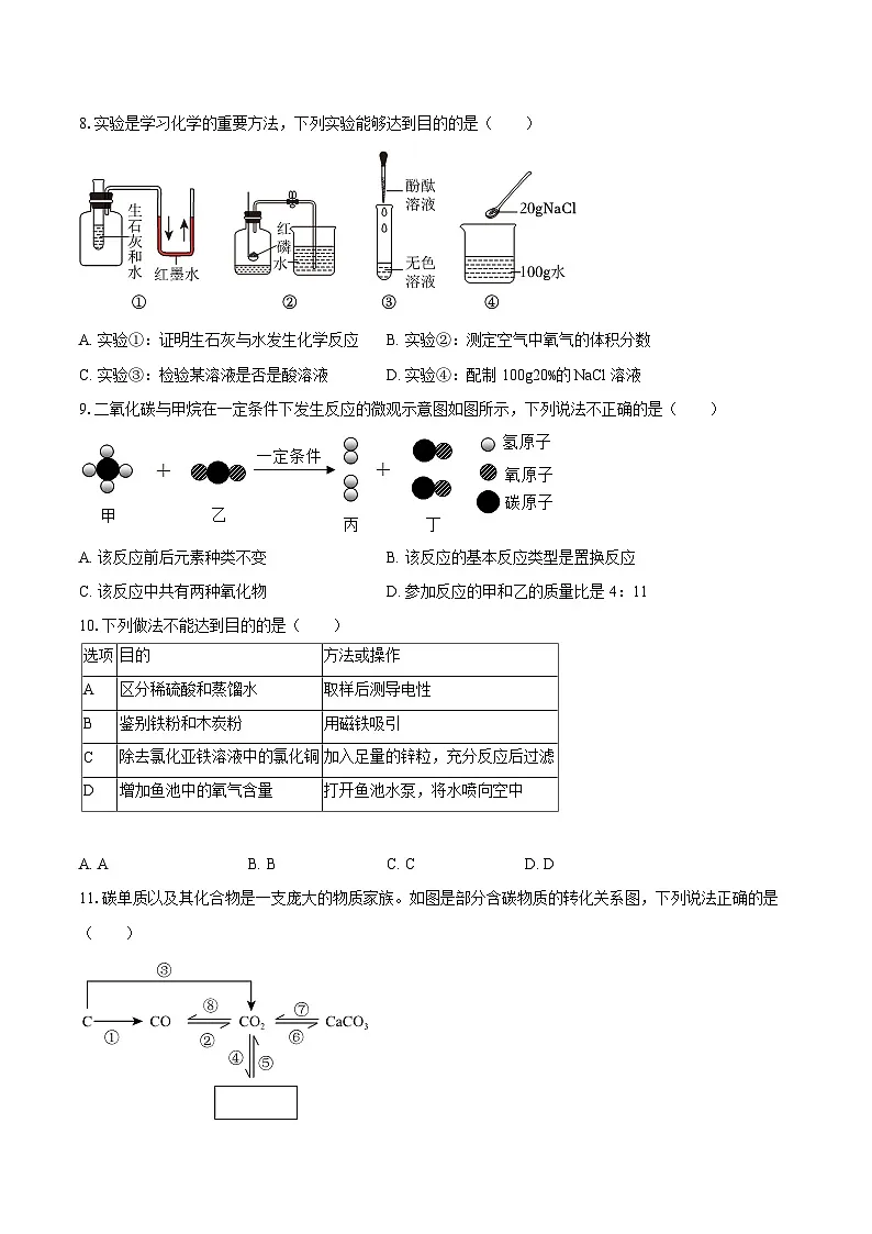 2025年宁夏吴忠市红寺堡区中考化学模拟试卷-自定义类型第2页