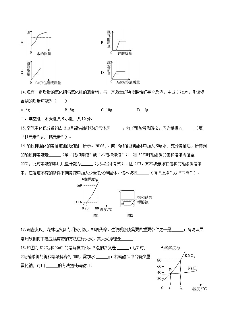 2025年河南省南阳市第九完全学校中考化学一模试卷-自定义类型第3页