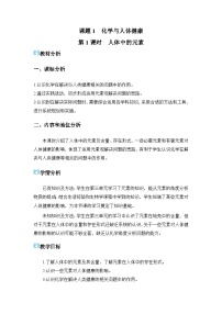 初中化学人教版（2024）九年级下册（2024）化学与人体健康教案设计