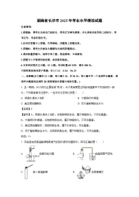 湖南省长沙市2025年初中学业水平模拟化学试卷(解析版)