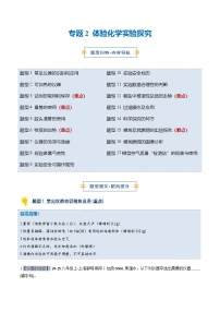 专题2+体验化学实验探究（期中专项训练）八年级化学上学期新教材沪科版五四学制 含答案