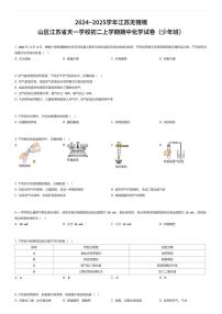 2024~2025学年江苏无锡锡山区江苏省天一学校初二上学期期中化学试卷（少年班）（有答案解析）
