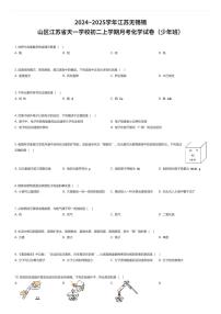 2024~2025学年江苏无锡锡山区江苏省天一学校初二上学期月考化学试卷（少年班）（有答案解析）