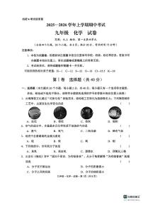 云南省文山州砚山县2025-2026学年九年级上学期期中考试化学试卷