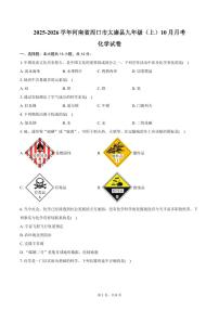 2025-2026学年河南省周口市太康县九年级（上）10月月考化学试卷（含答案）