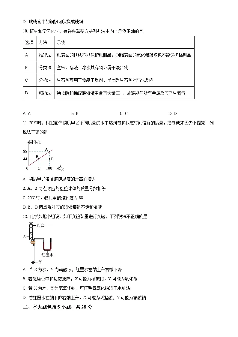 2025年安徽省C20教育联盟中考一模化学试题-A4第3页