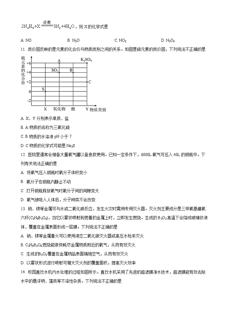 精品解析:江苏省苏州市高新区2022-2023学年九年级下学期3月阳光调研化学试题(原卷版)第3页