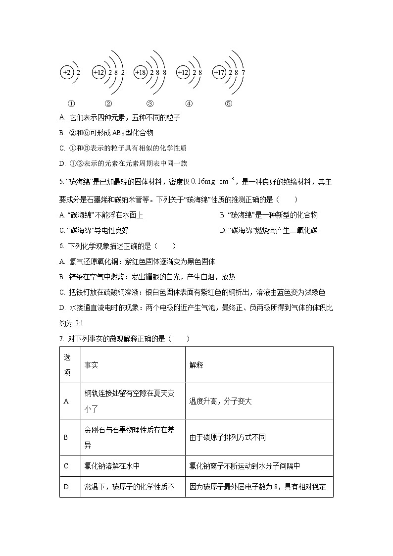 2024~2025学年黑龙江省哈尔滨新区八年级(下)期中考试化学试题(学生版)第2页