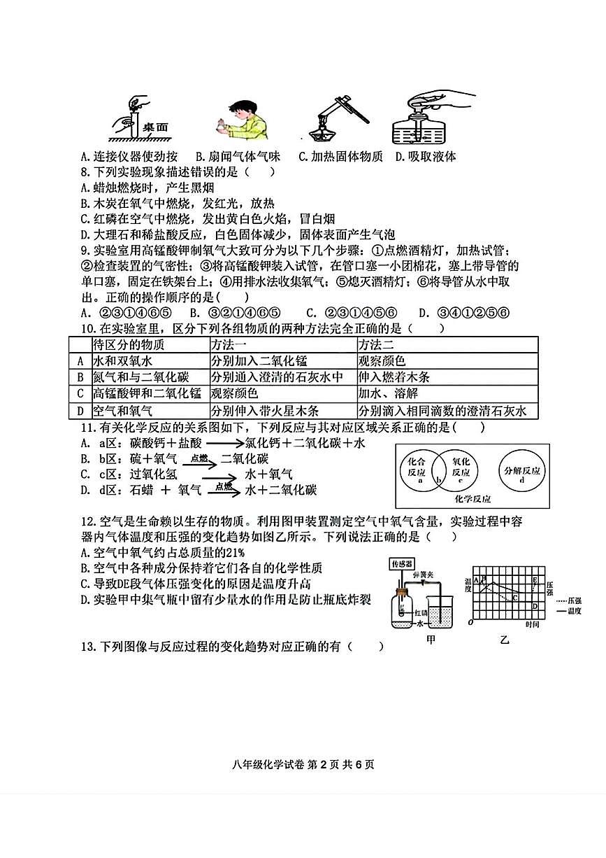 黑龙江省哈尔滨市第十七中学校2025-2026学年八年级上学期期中考试化学试题第2页