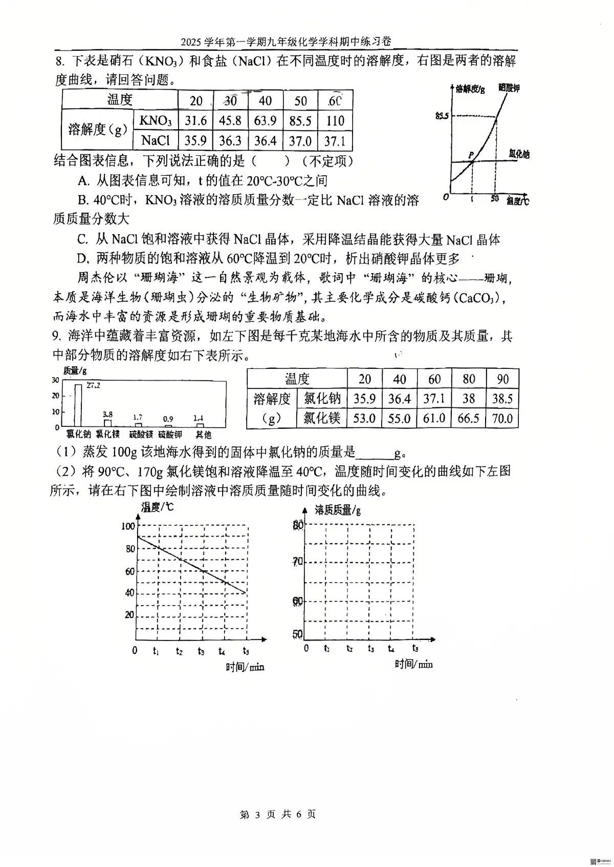 上海市五浦汇实验学校2025-2026学年九年级上学期期中考试化学试卷第3页