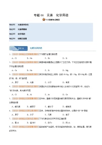 专题06 元素 化学用语（期中真题汇编，江西专用）九年级化学上学期（原卷版+解析版）