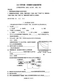 2025年上海市杨浦区初三上学期期中化学试卷含答案