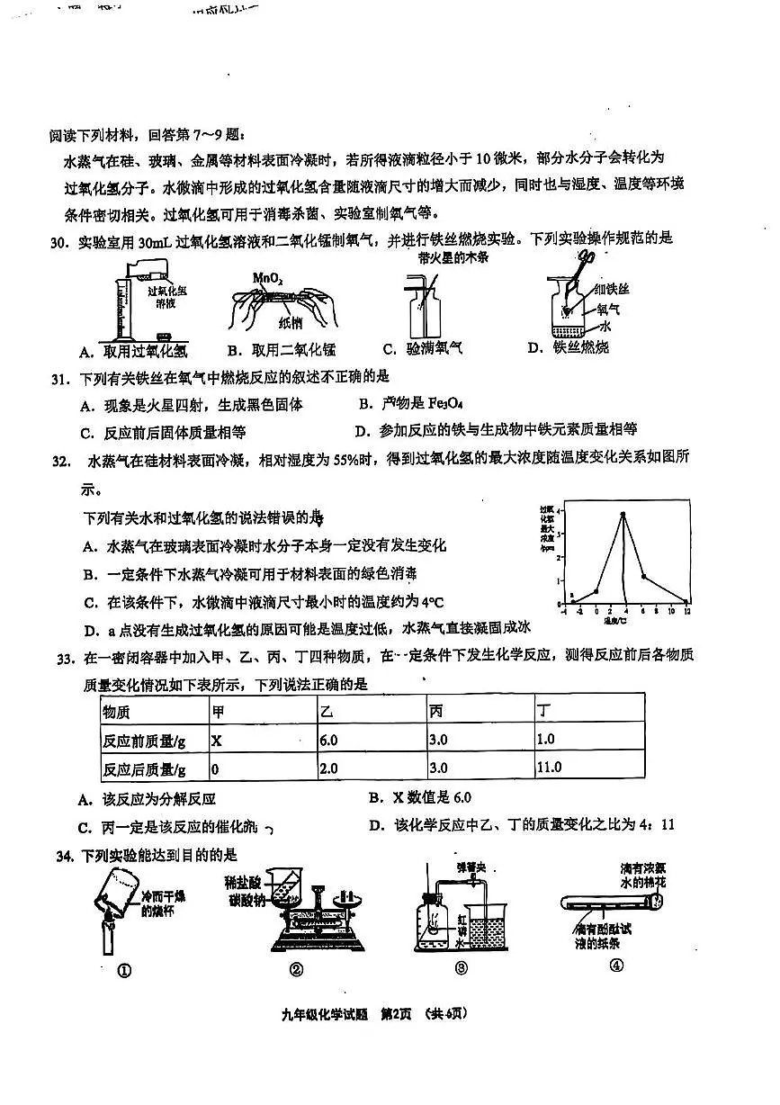 江苏省连云港市新海初级中学2025-2026学年九年级上学期期中化学试题第2页