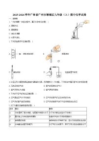 2025-2026学年广东省广州市增城区九年级(上)期中化学试卷(含答案)