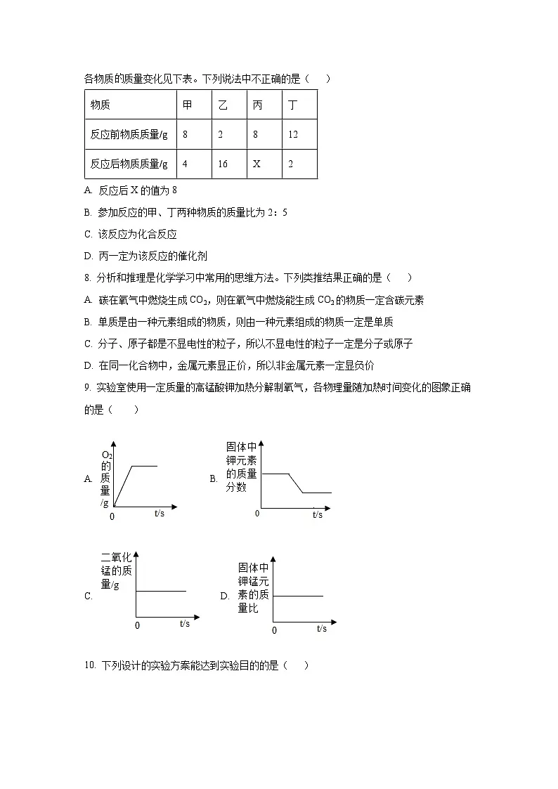 山东省济宁市2024-2025学年九年级上学期期中学业评测化学试卷(学生版)第3页