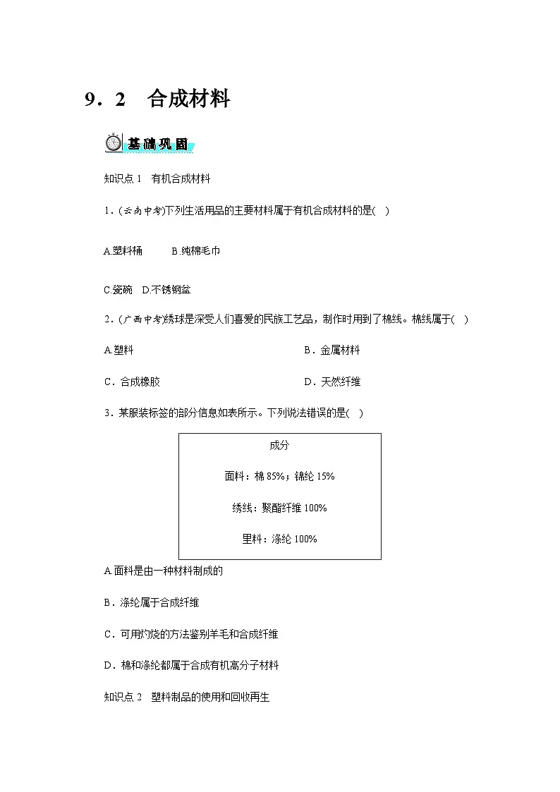 9.2 合成材料 - 学生版第1页
