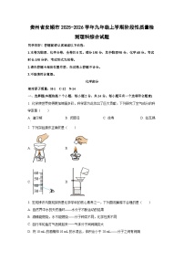 贵州省安顺市2025-2026学年九年级上学期阶段性质量检测理科综合化学试题（学生版）