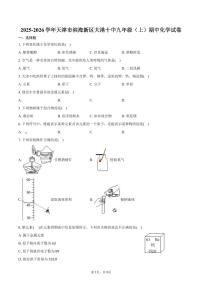 2025-2026学年天津市滨海新区大港十中九年级（上）期中化学试卷（含答案）